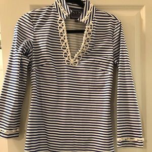 Sail to Sable Navy Stripes Dress